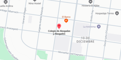 Localización Google Maps Colegio de Abogadas y Abogados de San Carlos de Bariloche